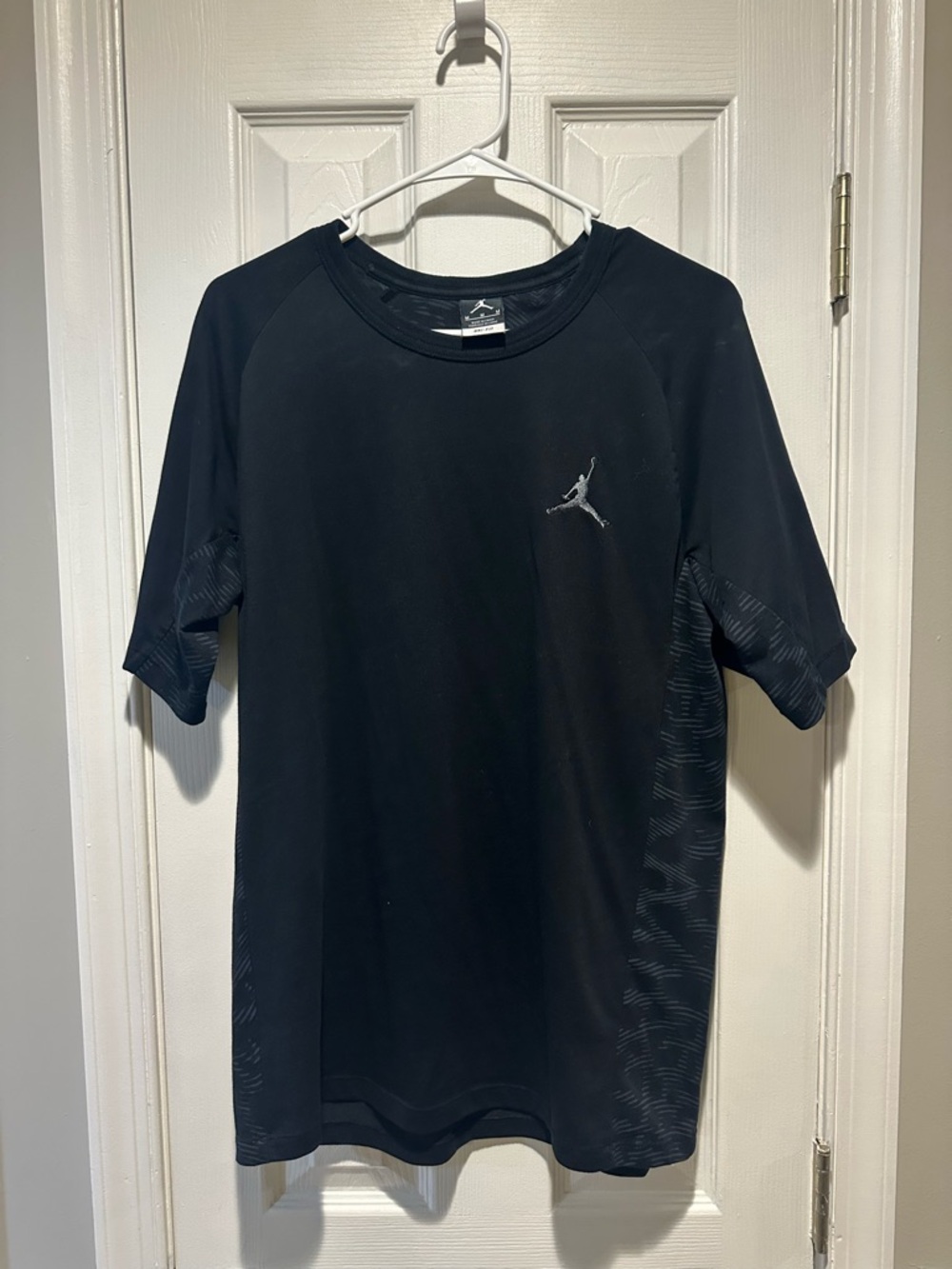Jordan Black Short-Sleeve Athletic Tee with Reflective Jumpman